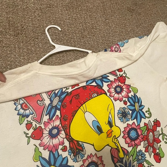 Vintage 1996 Rare Warner bro tweety bird all over print shirt made in the USA - Picture 6 of 8